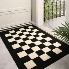 Braozaiw Carpet, Suitable for Outdoor and Indoor Doormat, Dirt Trapper Mat Indoor, Non-Slip Machine Washable Doormat for Dog, Entrance, Front Door, Hallway (80 x 120, Checkerboard)
