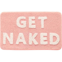 Vellichor Europe Get Naked Pink Bath Mat - Funny 3D Design, Soft Microfiber, Non-Slip Backing, Absorbent Bathroom Rug for Shower, Bathtub and Home Decor, Machine Washable, 50 x