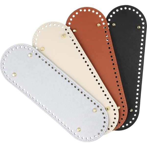 Knitting Crochet PU Bag Base for Crochet Bag Base PU Leather Bag Floor Shaper Faux Leather Bottom Bag Crochet with Holes for Knitting Bag Shoulder Bag DIY Basket Weaving Crochet Accessories (30 x 10