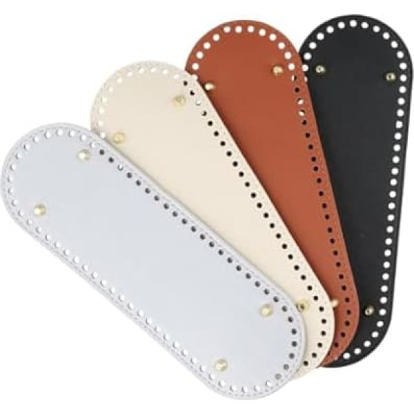 Knitting Crochet PU Bag Base for Crochet Bag Base PU Leather Bag Floor Shaper Faux Leather Bottom Bag Crochet with Holes for Knitting Bag Shoulder Bag DIY Basket Weaving Crochet Accessories (30 x 10