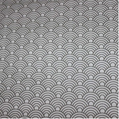 Pingianer Ornaments Sheds 100% Cotton Fabric, Children, Sold by the Metre, Craft, Sewing Fabric (Ornaments, White, Grey, 300 x 160 cm)