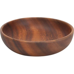 Natürliche Holzschale Runde Essen Serviergeschirr Salat Suppenschüssel Nudeln Reisplatte Mahlzeit Obst Gemüse Schale für Home Restaurant Coffee Shop Verwendung(17.5*4cm)