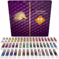 Oil Paint Set - 12 ml x 48 Tubes - Artists' Quality Art Paints - Oil-Based Colour - Professional Painting Supplies by MyArtscape