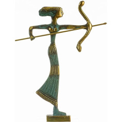 Artemis Diana Greek Statue Nature Moon Goddess with Bow Solid Bronze 15.7cm