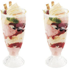 Royal Cuisine Set of 2 Dessert Cups 12oz Knickerbocker Glory Dessert Ice Cream Sundae Long Cocktail Glasses Dessert Bowls Fountain Glasses Milkshake Soda Glassware