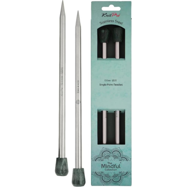 KnitPro Mindful 40cm 10.00mm Single Point Needles (Pack of 3)