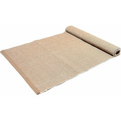 Easy Washable Cotton Rug for Bathroom and Kitchen, Non-Slip (55 x 260 cm, Beige)