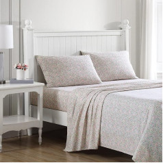 Laura Ashley Cotton Percale Duvet Cover Set King Size Lightweight Breathable Home Decor (Lovestone Pink, King)