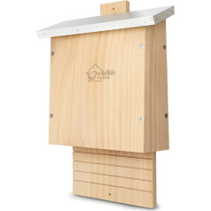 WILDLIFE HOME Large heavy bat box according to NABU - screwed made of solid wood and 100% weatherproof, untreated, bat house and nesting box bats, summer and winter quarters