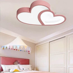 SHZICMY LED Cartoon Ceiling Light Children's Bedroom Ceiling Light Heart Ceiling Light Dimmable Ceiling Light with Remote Control (Pink)