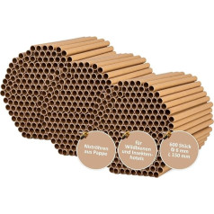 CULT at home 600 Nesting Sleeves for Wild Bees Insect Hotel Diameter 6 mm - Length 15 cm - Accessories Filling Material Replacement for Refilling Building and Crafts Nesting Aids Bee Hotel