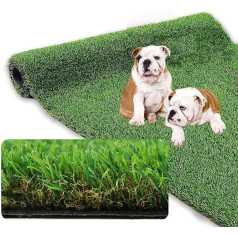 Nisorpa Artificial Grass, 10 x 1 m, Outdoor Lawn Rug, 30 mm Height, Artificial Grass Rug, Sold by the Metre, Water-Permeable Artificial Grass Roll, Outdoor, Plastic Lawn for Patio, Balcony, Natural