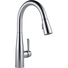Delta Faucet 9113/AR DST Essa Single Handle Pull Down Kitchen Sink Mixer Tap with Magnatite Docking and Touch Clean Arctic White Spray Head Stainless Steel