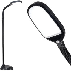 Impulse Natural Daylight LED Lamp Reading Lamp LED Floor Lamp - Work Lamp - Hobby Lamp - 27 Watt - Daylight Similar to Bright Sunlight Floor Lamp Living Room, Bedroom, Office - Flexible Gooseneck