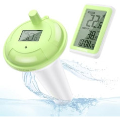 Rechargeable Wireless Pool Thermometer, WiFi Floating Pool Thermometer with Indoor Temperature Humidity Monitor, Digital Pond Thermometer Underwater IP67 Waterproof for Swimming Pools, Bathtubs