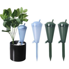 Shineyoo Pack of 4 Plastic Watering Globes, Plant Watering Devices, Automatic Self-Watering System for Plants, Indoor, Outdoor, Indoor Plants, Garden, Flowers