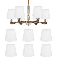 Hapivida Pack of 6 Chandelier Lampshade, E14 Clip on Candle Fabric Lampshades, Bedside Lampshade, Modern Simple Clip on Pendant Lampshade for Wall Light, Table Lamp, Cream (#5)