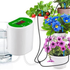 KKnoon Automatic Watering System, Timed Watering Device, Garden Patio Drip Irrigation Kit for Holiday Watering Potted Plants