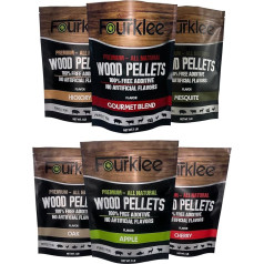 FOURKLEE - 6 Pcs Assorted Flavours Pellet Grill Pellets Smoker Grill Wood Pellets Smoker Pellets Wood Pellets Wood 0.5kg Each