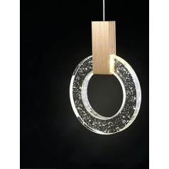 KRUIHAN Chandelier Crystal Modern, LED Crystal Ceiling Light Pendant Light Gold, Pendant Lamp Bedroom Living Room Pendant Light, One Ring Crystal Lamp