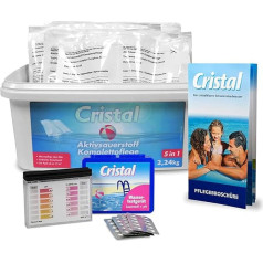 POOL Total Active Oxygen Set: 2.24 kg with Pool Tester and Care Booklet – Chlorine-Free Complete Care in Pre-Dosed Double Bags with Granules Including Water Tester