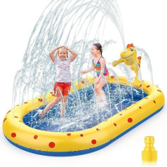 Dinosaur Paddling Pool, Inflatable Water Mattress, Splash Pad, Pool Family for Summer Garden, Outdoor Activities for Boys