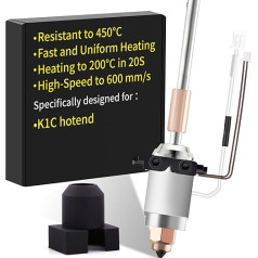 K1C Hotend Ceramic Heating Block Kit: Compatible with Creality K1 Max/K1C 3D Printer Hotend, Fast Heating, High Flow / High Temperature Hotend, Suitable for PLA, ABS, PETG, TPU Filaments SAPLUSREPRAP