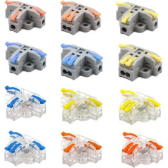 FACSER Wire Connector Quick Splitter T-Type Wiring Cable Terminal Blocks Led Strip Lighting Push-in Fast Electrical Connector(T3TB,100PCS)