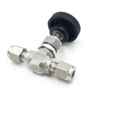 Kompressionsnadelventil, Kran, geschmiedet, 3000 PSI, passend für 3/6/8/12 mm, 1/8 Zoll, 1/4 Zoll, 3/8 Zoll, 1/2 Zoll OD Rohr, 304 316 Edelstahl Durchflusskontrolle (SS316,3 mm)
