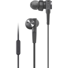 Sony MDR-XB55AP Extra Bass In-Ear Headphones with Microphone - Black, Normal