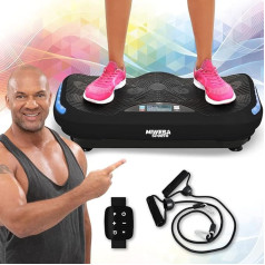 Miweba Sports Fitness 4D Wave Vibration Plate MV 300, Remote Control Bracelet, Wave Design, 800 W, Bluetooth Speaker, Training Bands, LED, Large Tread
