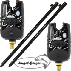 Angel-Berger 2 x Electronic Bite Alarm with Tele Ground Spear