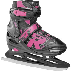 Roces Children's Jokey Ice 2.0 Girls Adjustable Ice Skates, Children's, 450697, black-fuchsia, 34-37