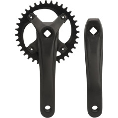 BuyWeek Mountain Bike Crankset, 104 BCD 36T Single Speed Crank with Square Hole, Positive Negative Teeth Single Disc Bicycle Crankset 7-12 Speed Modification Accessories
