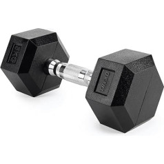 TREXO Hexagon Dumbbells 2.5 kg - 35 kg Hex Dumbbells with Durable Rubberised Cast Iron for Strength Training with Ergonomic Chrome-Plated Handle Weights Training Home Dumbbell for Men and Women