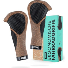 AARON Ergonomic bicycle grips with gel cushioning, ergonomic handlebar grips made of non-slip rubber, handles suitable for e-bike, trekking bike, mountain bike, city bike, touring bike, black