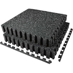 AIRHOP 12 Mats 60 x 60 x 1.4 cm Extra Thick Robust Rubberised Non-Slip Puzzle Mat, Suitable for Gym and Home Fitness, Heavy Training Load, Floor Protection Mat Fitness, Fitness Mat