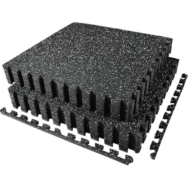 AIRHOP 12 Mats 60 x 60 x 1.4 cm Extra Thick Robust Rubberised Non-Slip Puzzle Mat, Suitable for Gym and Home Fitness, Heavy Training Load, Floor Protection Mat Fitness, Fitness Mat