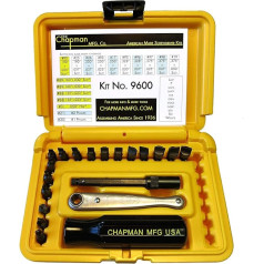 Chapman MFG #9600 Starter Slotted hand tools Gunsmith/Dental/Lab USA Made Offset Screwdriver & Ratchet Set by Chapman