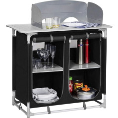 BERGER Camping Kitchen, Kitchen Box, Outdoor Camping Kitchen Camping Kitchen Cabinet Foldable with Aluminium Frame