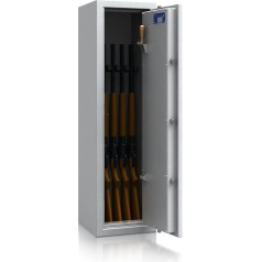 SafeHero Weapon Cabinet Class 0 EN 1143-1 Secureo Hawk 5 | Weapon Cabinet 0 for 5 Long Weapons | Long Weapon Cabinet with Key Lock | Approved Weapon Cabinet Long Guns + Ammunition