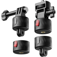 NEEWER Magnetic Action Camera Mount Set, Compatible with GoPro Hero 13 12 11 Max DJI Osmo Action Insta360, ABS Magnetic Quick Release Mount for POV Recordings, GP-24