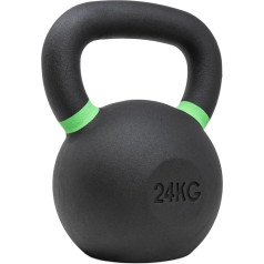 Strength Shop Cast Iron Kettlebell with Ergonomic Handle (4 kg - 64 kg), Extremely Robust and Durable, Kettlebell with Weight Colour Marking and Black Powder Coating, Ideal for Full Body Training
