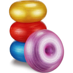 Libima 4 Stück glitzernde flexible Sitzgelegenheiten für Klassenzimmer, aufblasbare Yoga-Ballstühle mit Pumpe, Donut-Übungsball, Stuhlkissen für Balance- und Stabilitätstraining, Zuhause, Büro,