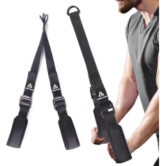 LARA STAR Adjustable Heavy Duty Tricep Rope Cable Attachment for Gym 45-79cm Extra Long Arm Pull Down for Home Gym Equipment (Black)