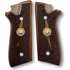 Zib Handles for Taurus PT59, PT92, PT99, PT100, PT101, PT917 Wooden Handles, Smooth Handmade, Birthday, New Year, Sports for Men and Veterans (Taurus - Dark Brown)