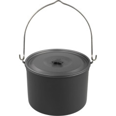 Alomejor 8L Hanging Pot, Large Camping Cookware, Portable Pot and Pan Set with Lid for 8-10 People, Outdoor Activities