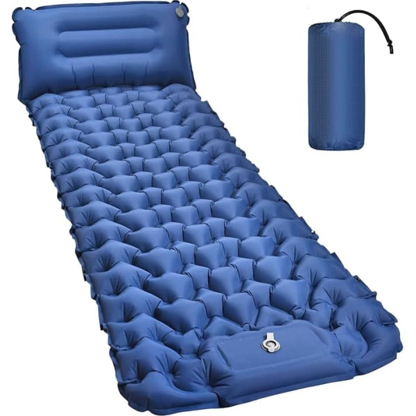 Amtake Self-Inflating Sleeping Mat, 10 cm High Air Mattress, Camping, Small Pack Size, Inflatable Sleeping Mat, Ultralight with Foot Pump, Waterproof Sleeping Mat for Outdoor, Hiking, Beach