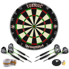 CUESOUL Shooter-I Official Size Tournament Sisal Bristle Dartboard with Dart Set,Approved by The WDF for Steel Tip Darts,with or Without Dartboard Surround Wall Protector for Your Choice