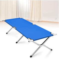 XDAILUYYDS Folding camping bed, camping bed, camping lounger 100 kg load capacity, stable camping bed, 190 x 62 x 42 cm